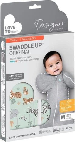 Love To Dream™ Babyslaapzak Swaddle Up™ - Inbakeren - Baby 3-6 Maanden - 6-8.5 Kg - All Season - Safari -Peuterpaleis Winkel 635x1200 1