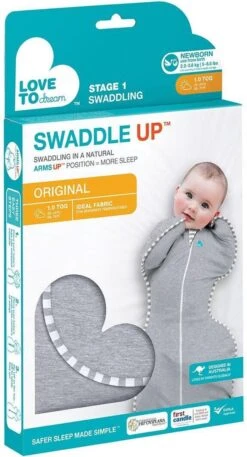 Love To Dream™ Babyslaapzak Swaddle Up™ - Inbakeren - Baby 0-2 Maanden - 2.2-3.8 Kg - All Season - Grijs -Peuterpaleis Winkel 648x1200 3