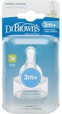 Dr. Brown's Fles Speen Standaard - Fase 2 - 2 Stuks -Peuterpaleis Winkel 657x1200