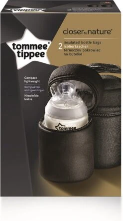 Tommee Tippee Closer To Nature - Geïsoleerde Tas Voor Zuigflessen - Set Van 2 - Zwart -Peuterpaleis Winkel 669x1200