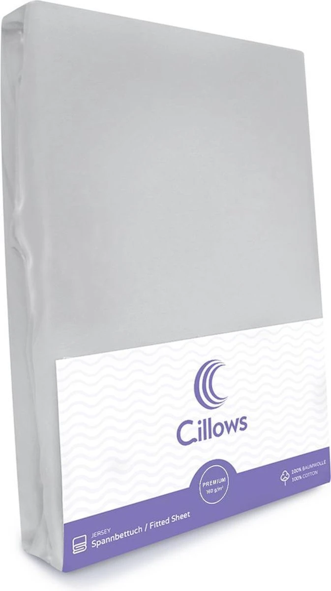 Cillows Premium Jersey Hoeslaken Voor Kinderen - 70x160 Cm - (tot 20 Cm Hoogte) - Grijs 3 Cillows Premium Jersey Hoeslaken Voor Kinderen - 70x160 Cm - (tot 20 Cm Hoogte) - Grijs