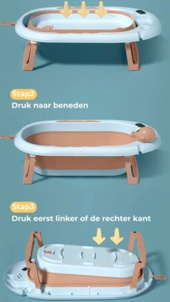 Babybadje 3 In 1 Opvouwbaar - Inclusief Badkussen - Thermometer Ingebouwd - Model 2023 - Roze -Peuterpaleis Winkel 677x1200 1