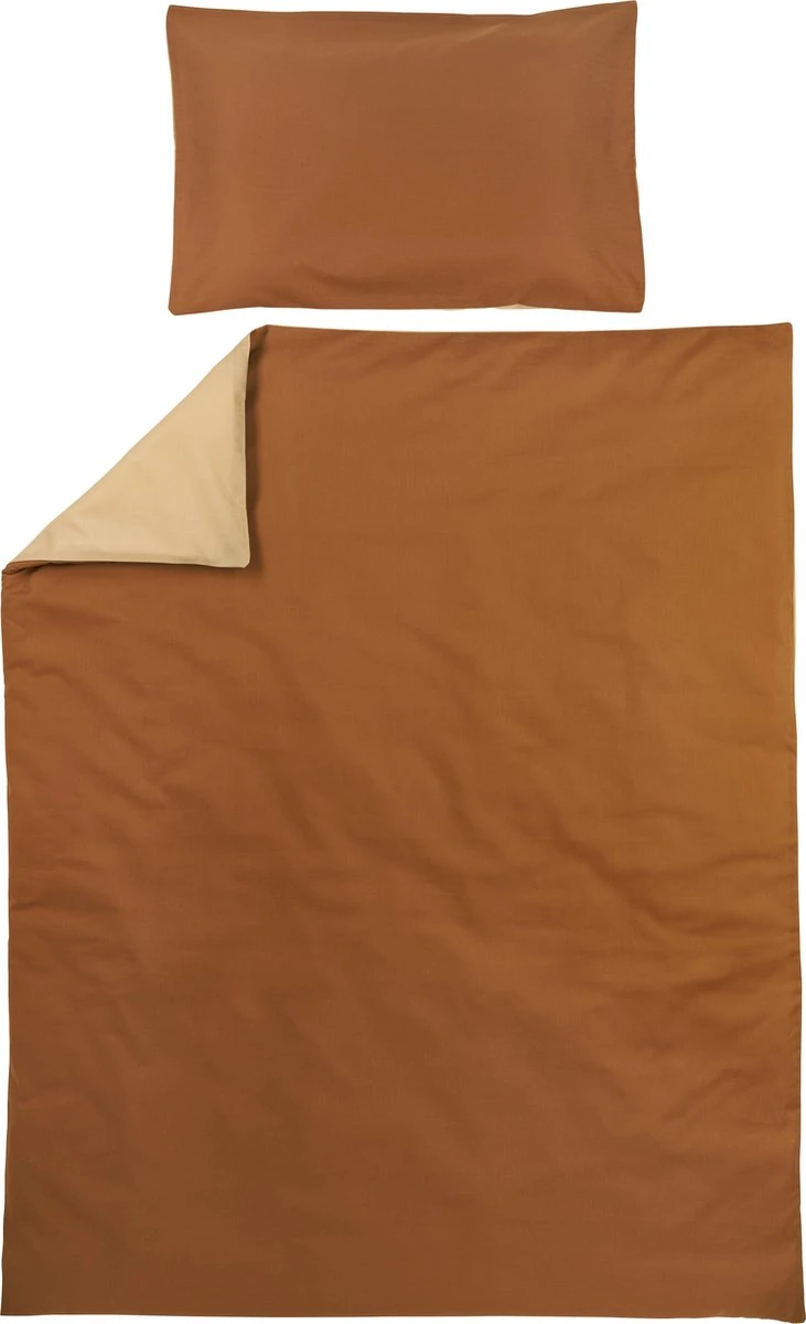 Meyco Uni Dekbedovertrek Peuter - Camel/Warm Sand - 120x150cm 3 Meyco Uni Dekbedovertrek Peuter - Camel/Warm Sand - 120x150cm