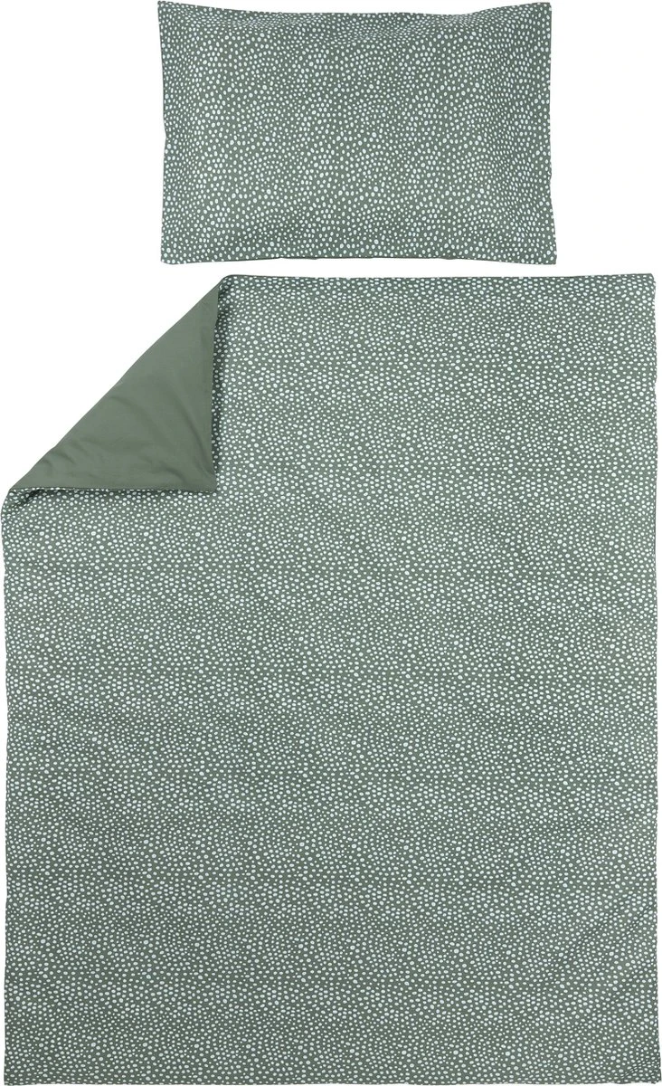 Meyco Dekbedovertrek Ledikant Cheetah/Uni - Forest Green - 100x135cm 3 Meyco Dekbedovertrek Ledikant Cheetah/Uni - Forest Green - 100x135cm