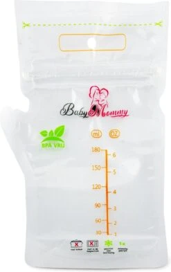 Moedermelk Bewaarzakjes - 60 Stuks - 180 Ml - BPA Vrij - Steriel - Borstvoeding Zakjes Met Schenktuit - Invriezen - Babyvoeding - Melk - Afsluitbaar -Peuterpaleis Winkel 754x1200