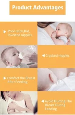 Pure Moms Tepelhoedjes Beschermen Je Tepels En Helpen Het Aanleggen Vergemakkelijken Als Dit Niet Goed Lukt Of Pijnlijk Is - 2 Cm Speen - 2 Stuks - 0-12 Maanden, 1-2 Jaar - BPA Vrij - Beschermend Bakje -Peuterpaleis Winkel 787x1200 5