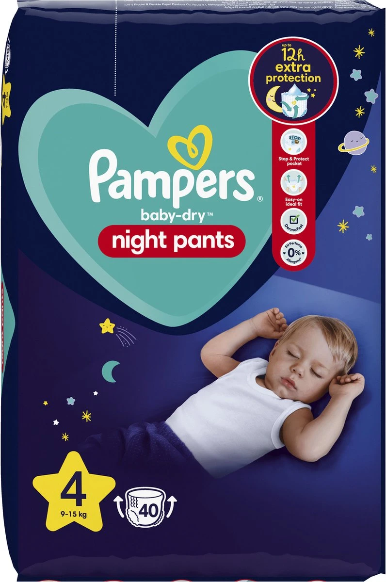 Pampers® Pampers - Night Pants - Maat 4 - Small Pack - 40 Luierbroekjes 5 Pampers® Pampers - Night Pants - Maat 4 - Small Pack - 40 Luierbroekjes - Afbeelding 3