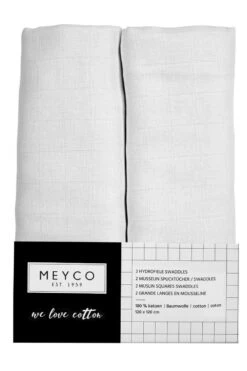 Meyco Uni Swaddle - 2-pack - Hydrofiel - White - 120x120cm -Peuterpaleis Winkel 799x1200 22