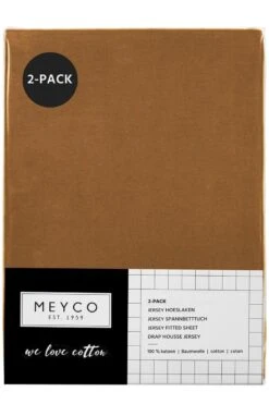Meyco Jersey Hoeslaken Juniorbed - 2-pack - Camel - 70x140/150cm -Peuterpaleis Winkel 799x1200 49