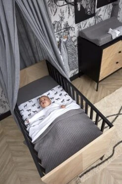 Meyco Herringbone Ledikant Deken - Grijs - 100x150cm -Peuterpaleis Winkel 799x1200 57