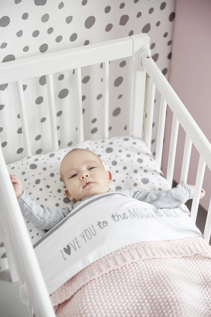 Meyco Love You To The Moon & Back Wieglaken - Grey - 75x100cm 4 Meyco Love You To The Moon & Back Wieglaken - Grey - 75x100cm - Afbeelding 2