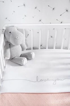 Jollein Baby Laken Wieg 75x100cm Love You - Grey -Peuterpaleis Winkel 800x1200 390