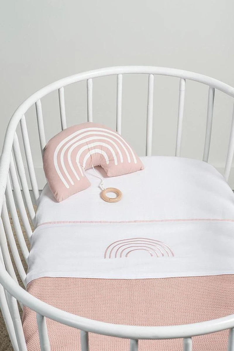 Jollein Baby Laken Wieg 75x100cm Rainbow - Blush Pink 4 Jollein Baby Laken Wieg 75x100cm Rainbow - Blush Pink - Afbeelding 2