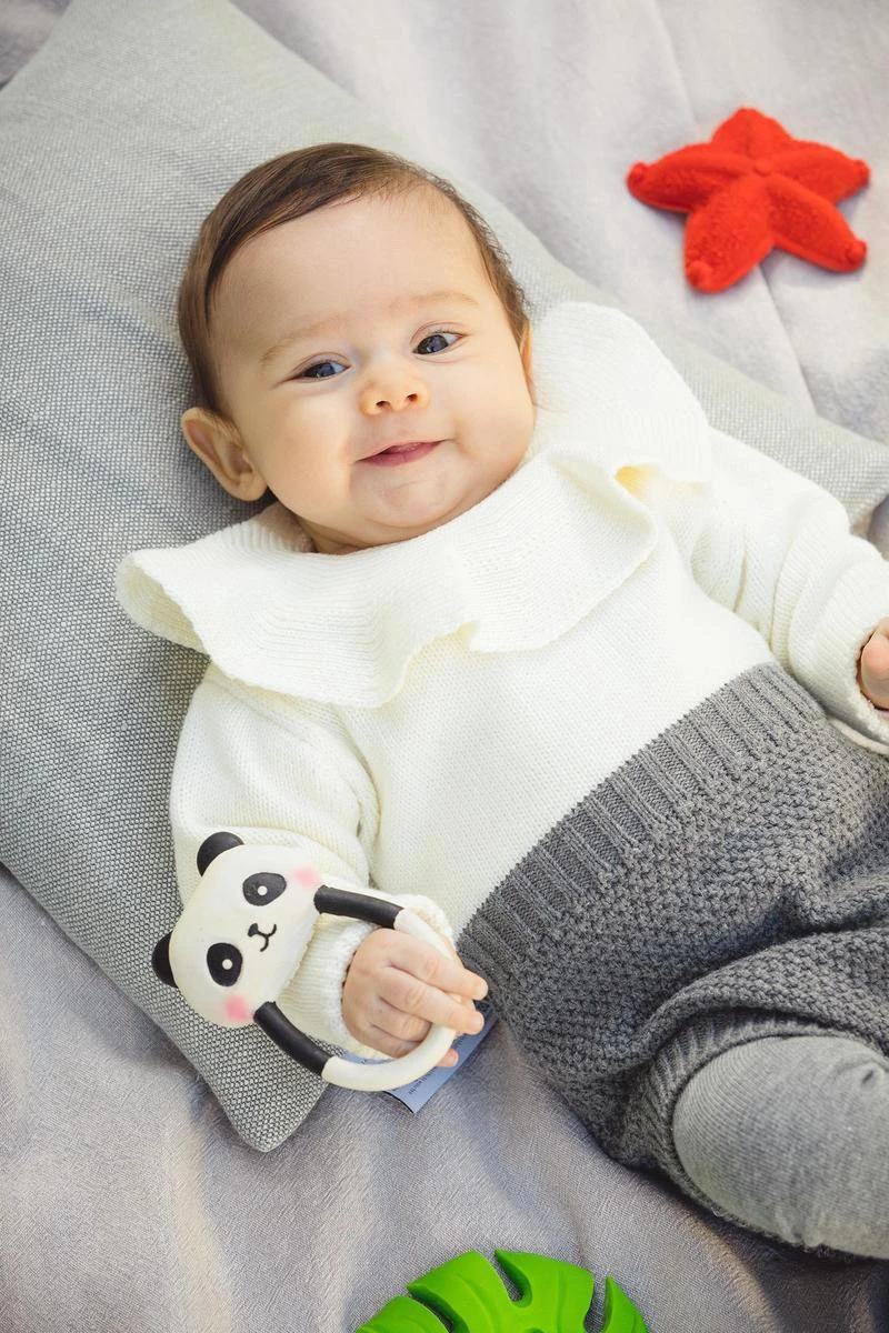 Lanco Rubberen Bijtring - Kori De Panda - Zwart - Wit 4 Lanco Rubberen Bijtring - Kori De Panda - Zwart - Wit - Afbeelding 2