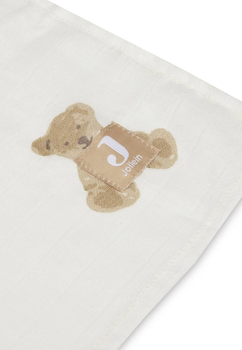 Jollein Hydrofiele Doek Large 115x115cm Teddy Bear- 2 Stuks 6 Jollein Hydrofiele Doek Large 115x115cm Teddy Bear- 2 Stuks - Afbeelding 4
