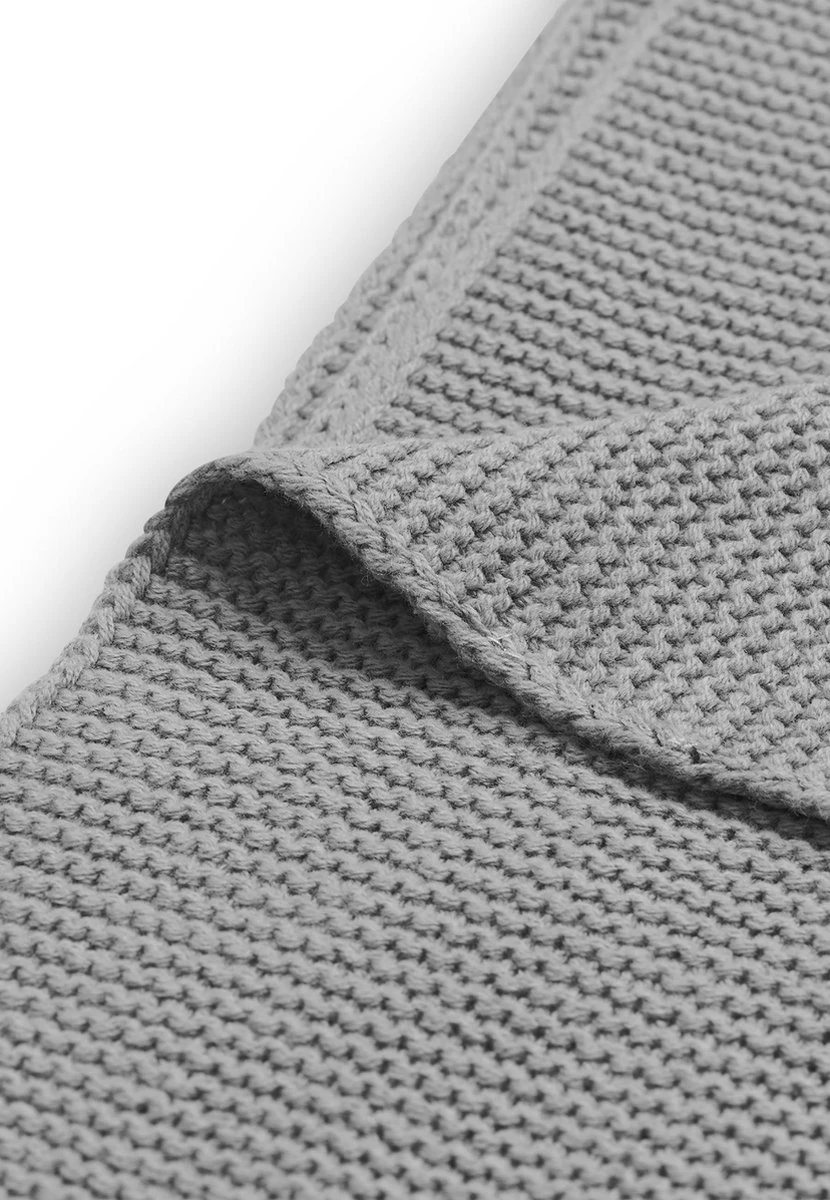Jollein Baby Deken Wieg 75x100cm Basic Knit - Stone Grey 9 Jollein Baby Deken Wieg 75x100cm Basic Knit - Stone Grey - Afbeelding 7