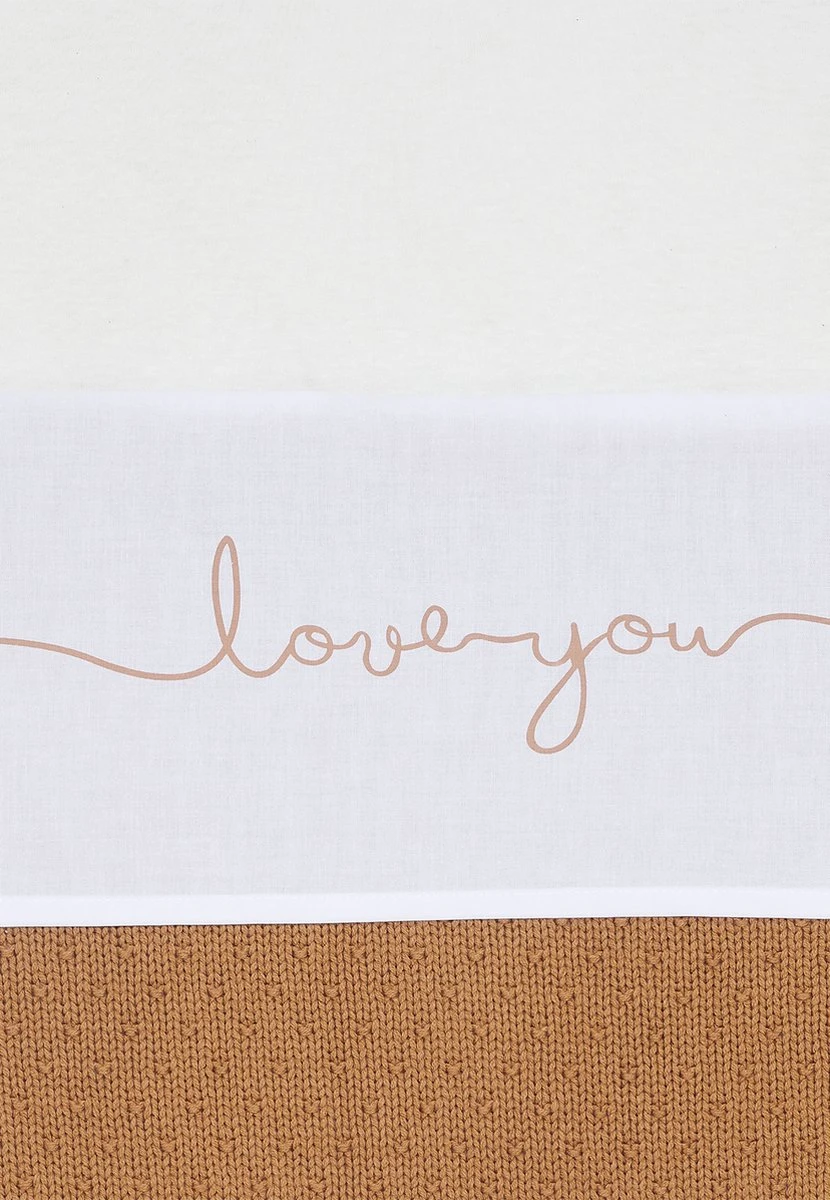 Jollein Baby Laken Ledikant 120x150cm Love You - Caramel 5 Jollein Baby Laken Ledikant 120x150cm Love You - Caramel - Afbeelding 3