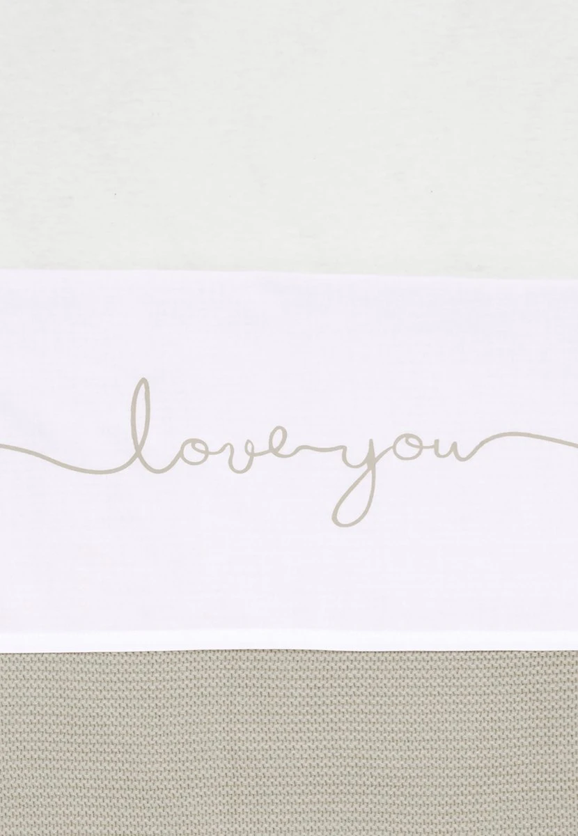 Jollein Baby Laken Wieg 75x100cm Love You - Nougat 5 Jollein Baby Laken Wieg 75x100cm Love You - Nougat - Afbeelding 3