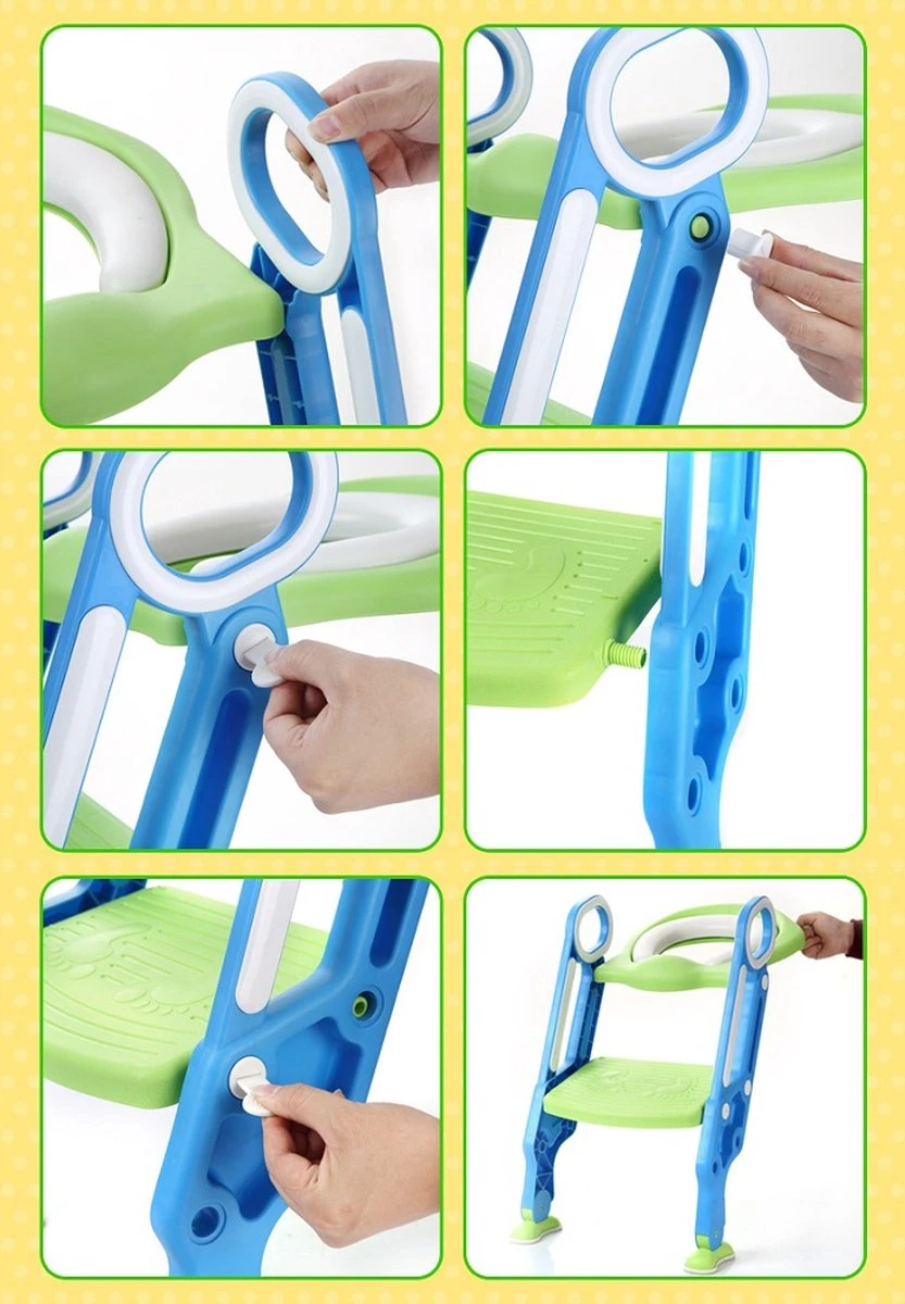 Toiletbril Met Trapje Voor Kinderen | Kinder Toiletzitje Toiletstoel Met Trap | Opvouwbare WC-bril Verkleiner Toiletverkleiner | LB-A20 Blauwpaars 6 Toiletbril Met Trapje Voor Kinderen | Kinder Toiletzitje Toiletstoel Met Trap | Opvouwbare WC-bril Verkleiner Toiletverkleiner | LB-A20 Blauwpaars - Afbeelding 4