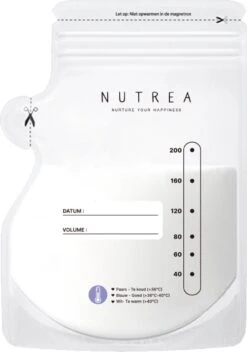 Nutrea – 50 Stuks – Moedermelk Bewaarzakjes Met Schenktuit – 200 Ml – Borstvoeding Bewaarzakje -Peuterpaleis Winkel 843x1200 10
