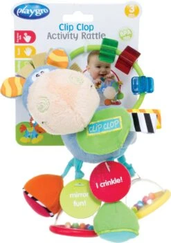 Playgro Clip Clop Rammelaar - Blauw - Activiteitenspeeltje - Kraamkado -Peuterpaleis Winkel 843x1200