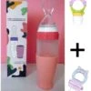 Merkloos Babyfles Met Lepel-baby/kinderbestek-100ml-BPA Vrij + 2 Bijtring/fruitspenen-rose -Peuterpaleis Winkel 848x1200 5