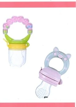 Merkloos Babyfles Met Lepel-baby/kinderbestek-100ml-BPA Vrij + 2 Bijtring/fruitspenen-rose -Peuterpaleis Winkel 849x1200 13