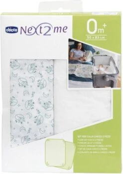 Chicco - Set Van 2 Hoeslakens Blauw Vossenpatroon - Voor Next2Me Wieg -Peuterpaleis Winkel 850x1200 14