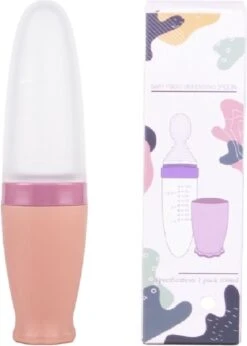 Baby Knijpfles - Baby Knijpfles Met Lepel - 90ml - Blauw - Feeding Spoon - Flesje Met Lepel - Knijpfles - Silicone - Babyfles - Roze