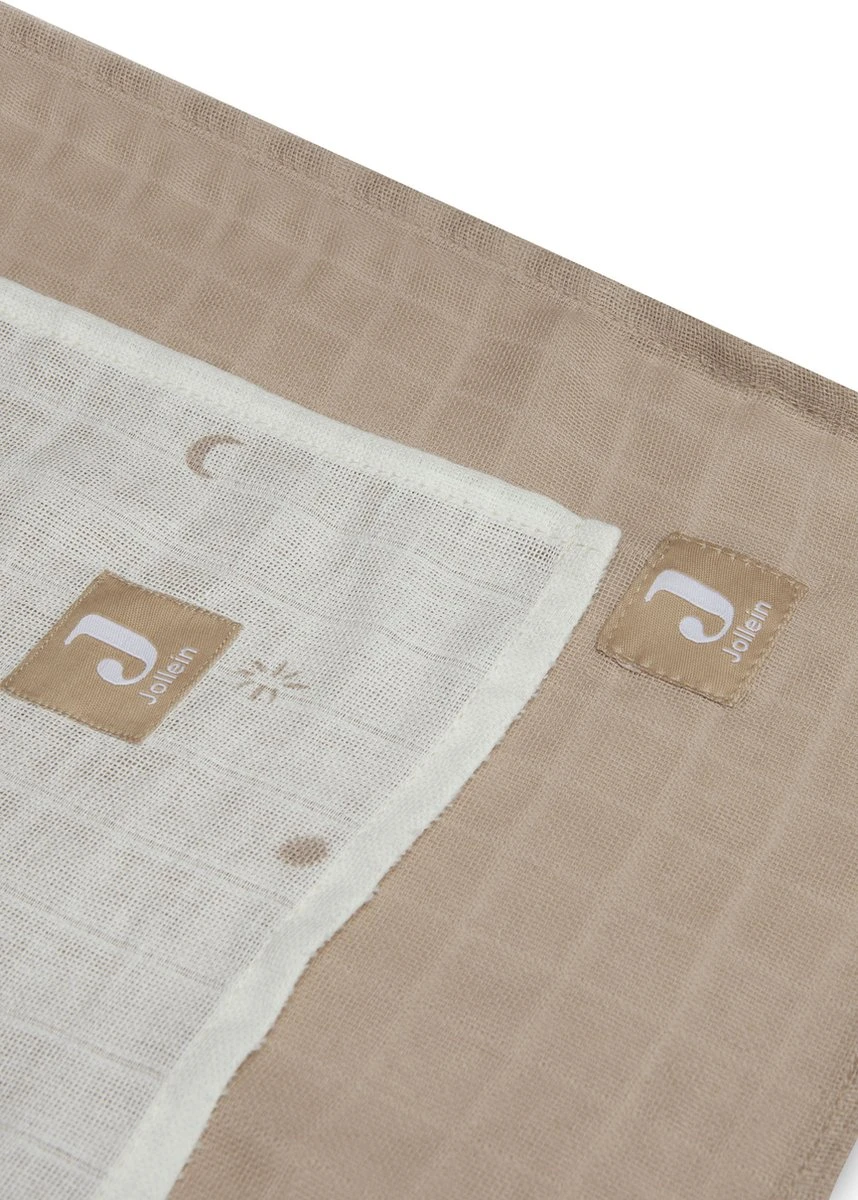 Jollein Hydrofiele Doek Large 115x115cm Stargaze - Biscuit - 2 Stuks 14 Jollein Hydrofiele Doek Large 115x115cm Stargaze - Biscuit - 2 Stuks - Afbeelding 12