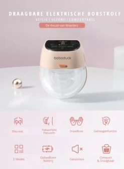 Boboduck - Handsfree Elektrische Draagbare Borstkolf - Borstvoeding - Kolfapparaat - Handkolf - Handsfree - Inclusief Opslagruimte Voor Melk - 200 Ml - BPA Vrij 21 Boboduck - Handsfree Elektrische Draagbare Borstkolf - Borstvoeding - Kolfapparaat - Handkolf - Handsfree - Inclusief Opslagruimte Voor Melk - 200 Ml - BPA Vrij -Peuterpaleis Winkel 883x1200 2