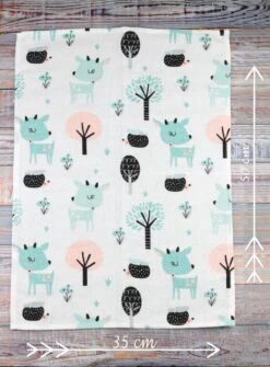 Spuugdoekjes – Monddoekjes – 10 Pack - Flanellen Doeken - Monddoekje 35x50cm – 100% Katoen – Fensilo – Spuugdoek Unisex – Wit – Dieren - Grijs - Flanellen Luiers -Peuterpaleis Winkel 886x1200 1