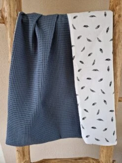 Wiegdeken - Wagendeken 70 X 100 Cm - Babycreatiesbylaura - Blauw - Veertjes