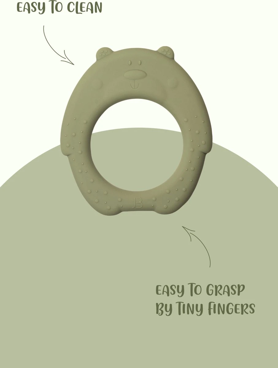 J.Børn Silicone Bijtring Beer - Sage - Bijtspeelgoed - Baby 3 J.Børn Silicone Bijtring Beer - Sage - Bijtspeelgoed - Baby
