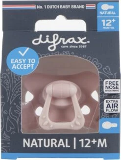 Fopspeen Difrax 12-18 Maanden Natural Pure | Blossom Roze -Peuterpaleis Winkel 909x1200 4