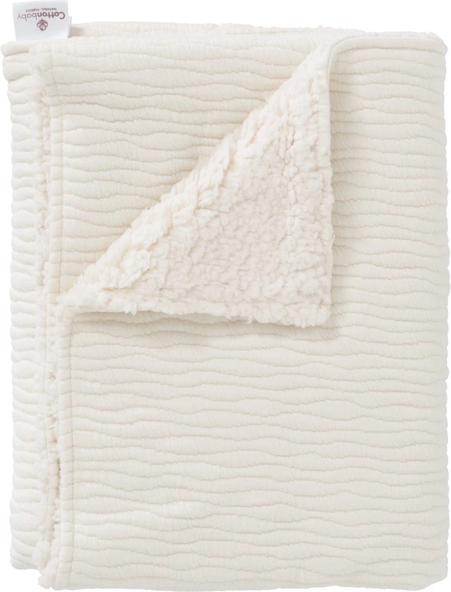 Cottonbaby - Wiegdeken - Waves - Room - Gevoerd Met Teddy - 75x90 Cm 3 Cottonbaby - Wiegdeken - Waves - Room - Gevoerd Met Teddy - 75x90 Cm