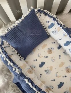 Jaju Baby - Babynestje En Hoofdkussen - Organische Katoen - Antibacterieel Babynestje - Anti-Allergisch Babynestje - Spijkerbroek Blauw - 74 X 40 Cm 8 Jaju Baby - Babynestje En Hoofdkussen - Organische Katoen - Antibacterieel Babynestje - Anti-Allergisch Babynestje - Spijkerbroek Blauw - 74 X 40 Cm -Peuterpaleis Winkel 918x1200 4