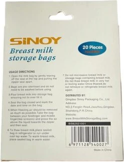 SINOY - Moedermelk Bewaarzakjes - Borstvoeding Zakjes - BPA Vrij - 210 Ml - 20 Stuks -Peuterpaleis Winkel 922x1200 2