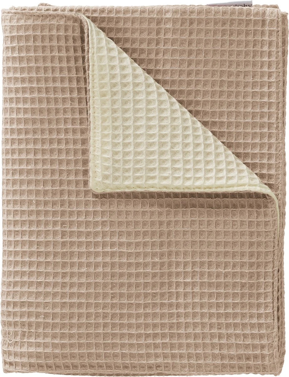 Cottonbaby - Wiegdeken - Wafel - Mokka/room - 75x90 Cm 3 Cottonbaby - Wiegdeken - Wafel - Mokka/room - 75x90 Cm