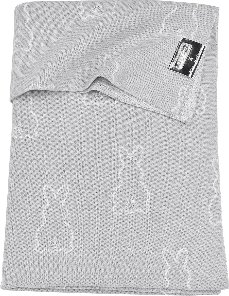 Meyco X Mrs.Keizer Rabbit Wiegdeken - Silver - 75x100cm 3 Meyco X Mrs.Keizer Rabbit Wiegdeken - Silver - 75x100cm