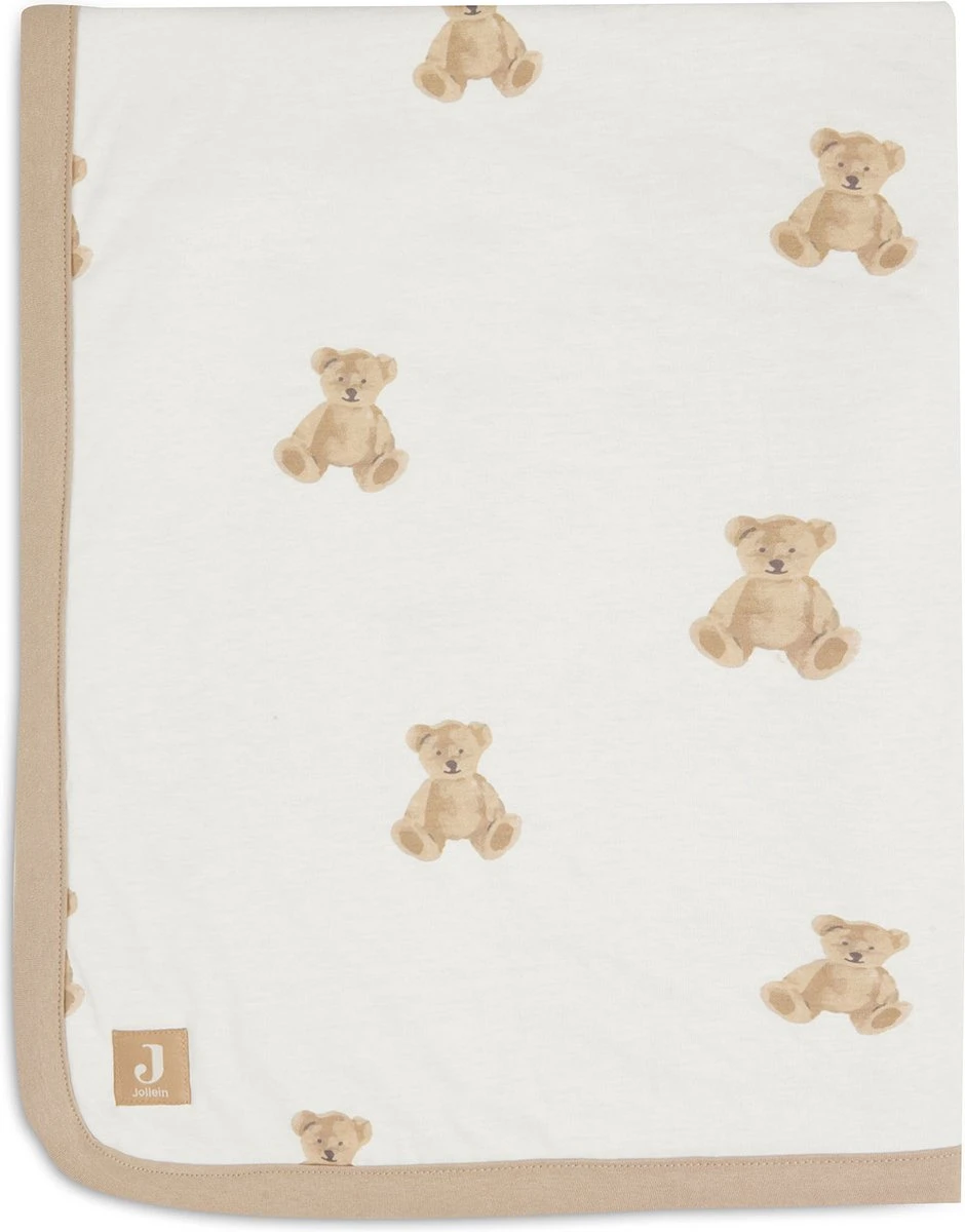 Jollein Baby Deken Ledikant Jersey 100x150cm - Teddy Bear 4 Jollein Baby Deken Ledikant Jersey 100x150cm - Teddy Bear - Afbeelding 2