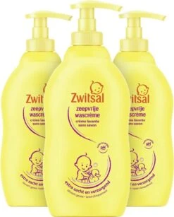 Zwitsal Baby Zeepvrije Wascrème - 3 X 400 Ml - Voordeelverpakking -Peuterpaleis Winkel 966x1200