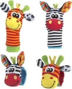 Playgro Pols- En Voetrammelaarset Zebra & Giraf - Set Van 4 Stuks, 2 Polsbandjes En 2 Rammelsokjes -Peuterpaleis Winkel 977x1200 1