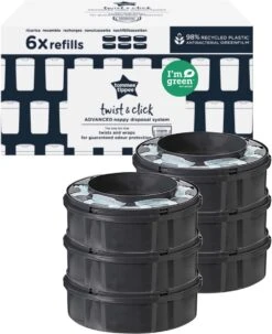 Tommee Tippee Twist & Click Milieuvriendelijke Luieremmer Navulling - Duurzaam Geproduceerde Greenfilm - 6 Stuks -Peuterpaleis Winkel 978x1200