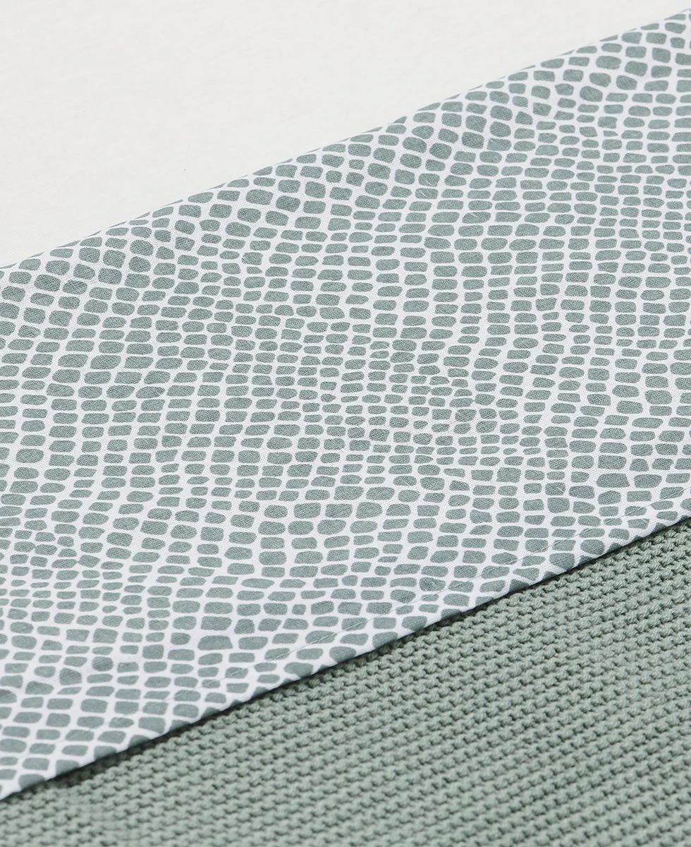 Jollein Baby Laken Ledikant 120x150cm Snake - Ash Green 7 Jollein Baby Laken Ledikant 120x150cm Snake - Ash Green - Afbeelding 5
