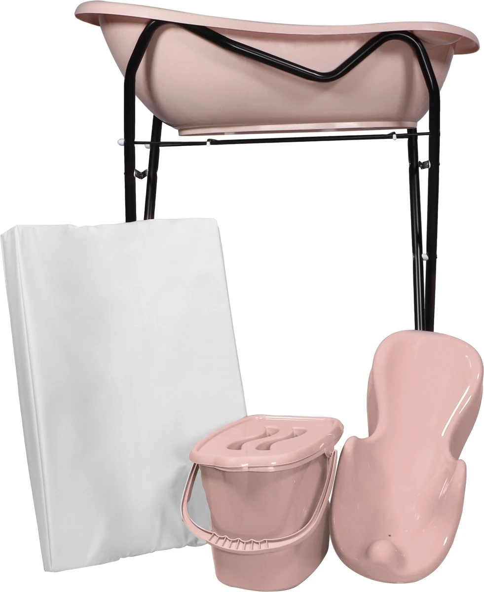 MamaLoes Licht Roze Badset Incl. Zwarte Badstandaard 3 MamaLoes Licht Roze Badset Incl. Zwarte Badstandaard