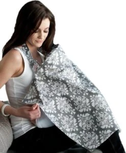 Udder Covers Borstvoedingsdoek - Voedingsdoek - Grace - Grijs Wit Print -Peuterpaleis Winkel 984x1200 1