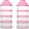 Merkloos Melkpoeder Doseerdoosje - Set Van 2 - BPA Vrij - Roze - 4 Lagen -Melkpoeder Toren - Babypoeder Bewaarbakje - Reisbox - Dispenser - Poedertoren -Peuterpaleis Winkel 990x1200 5